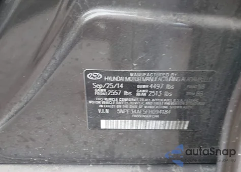 2015 Hyundai Sonata Limited z USA, uszkodzony, nr VIN 5NPE34AF5FH094184